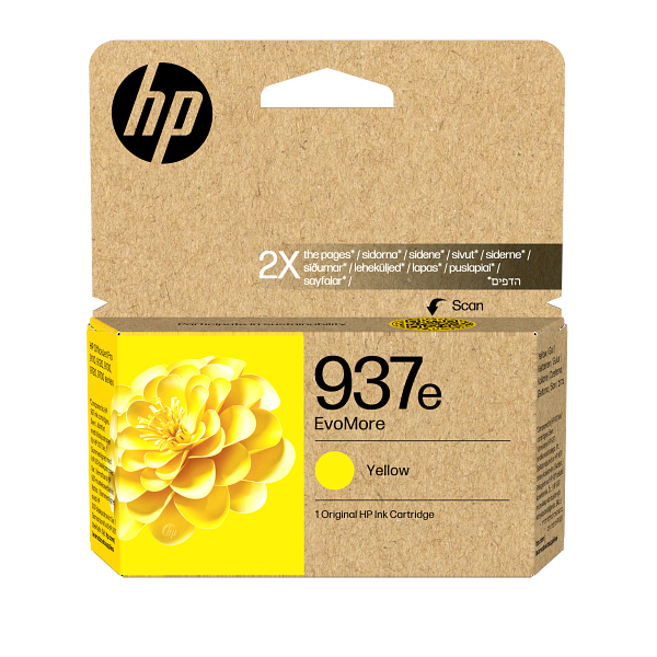 HP 937e Yellow EMEA Ink Cartridge 4S6W8NE #LS3