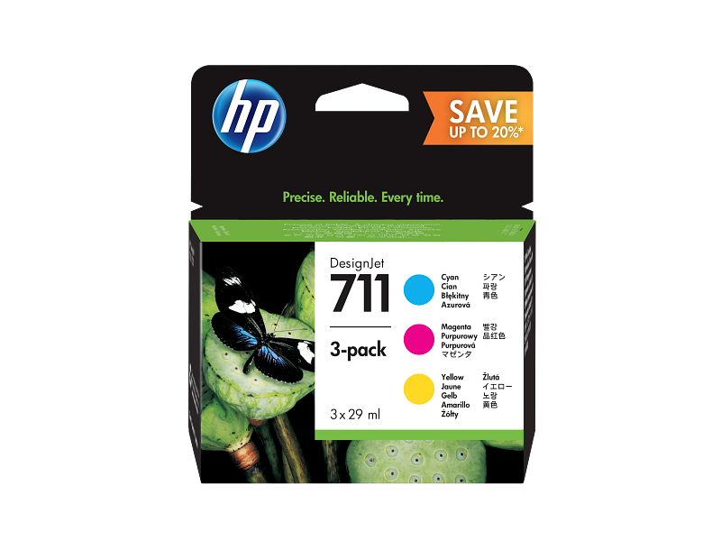 HP 711 3-pack 29-ml Cyan/Magenta/Yellow DesignJet Ink