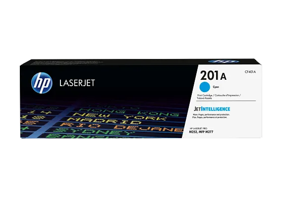 HP Laser Toner Cartridges and Kits, HP 201A Cyan Original LaserJet Toner Cartridge, CF401A