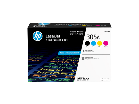 Photos - Ink & Toner Cartridge HP LaserJet 305A 4-pack Black/Cyan/Magenta/Yellow Original LaserJet Toner Cartridges, CE305AQ1 CE305AQ1