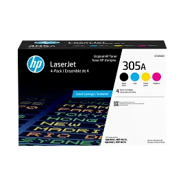HP 305A 4-pack Black/Cyan/Magenta/Yellow Original LaserJet Toner Cartridges, CE305AQ1