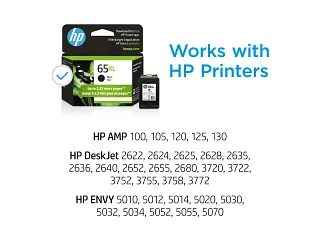 HP® 65XL Black Original Ink Cartridge (N9K04AN#140)