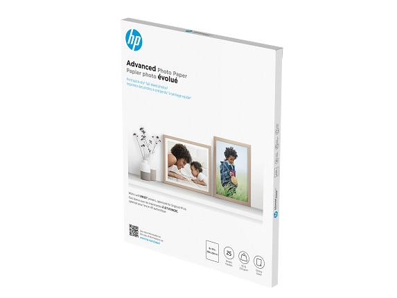 HP Advanced Photo Paper Glossy 65 lb 8 x 10 in. (203 x 254 mm) 25 sheets - Left
