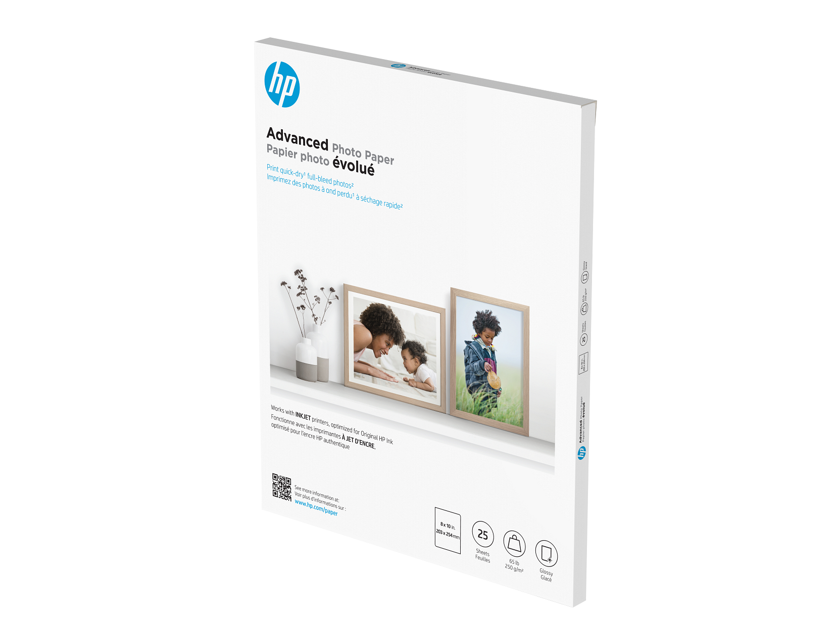HP Advanced Fotopapier glänzend 65 lb 8 x 10 Zoll (203 x 254 mm) 25 Blatt - Bild 2 von 6