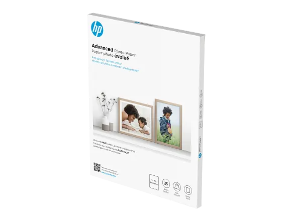 Series 3 of 12 HP Photo Papers, HP Advanced Photo Paper Glossy 65 lb 8 x 10 in. (203 x 254 mm) 25 sheets