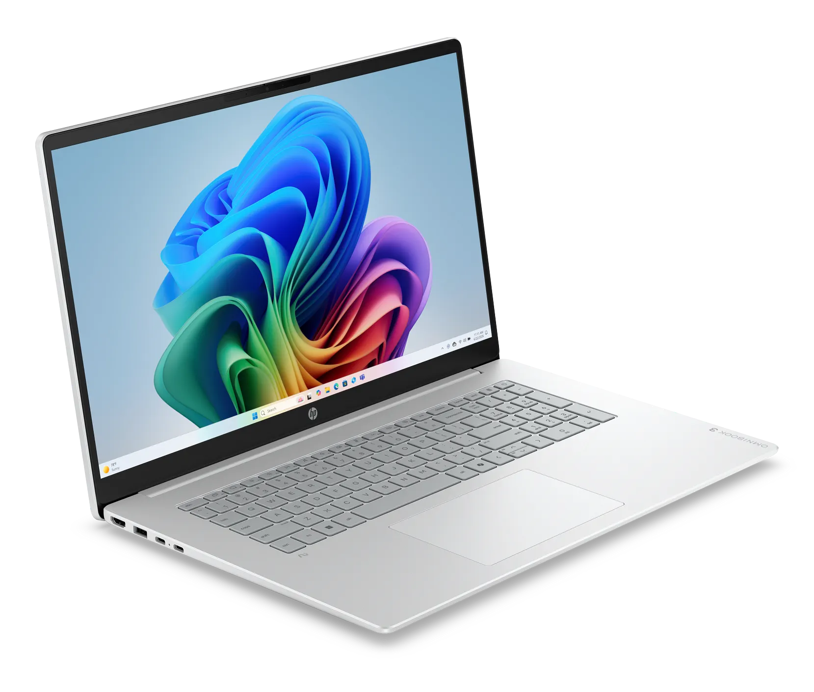 HP OmniBook 3 Laptop Next Gen AI 17-dm0761nr 17.3", Windows 11 Home, Windows Laptop, AMD Ryzen™ AI 7, 16GB RAM, 1TB SSD, FHD, Glacier silver and canvas gray