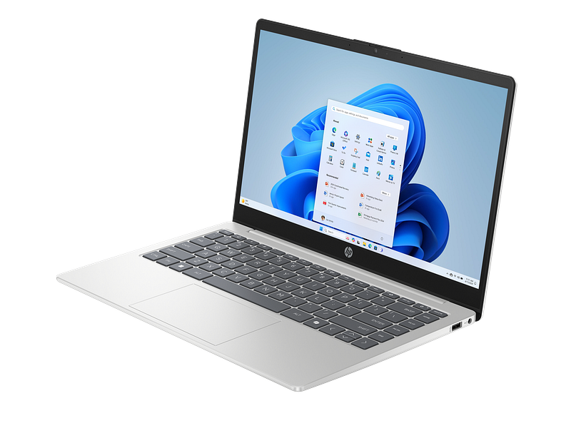 HP 14 inch Laptop AI PC 14-hc0000_Product_Natural silver_Product Only_Left facing