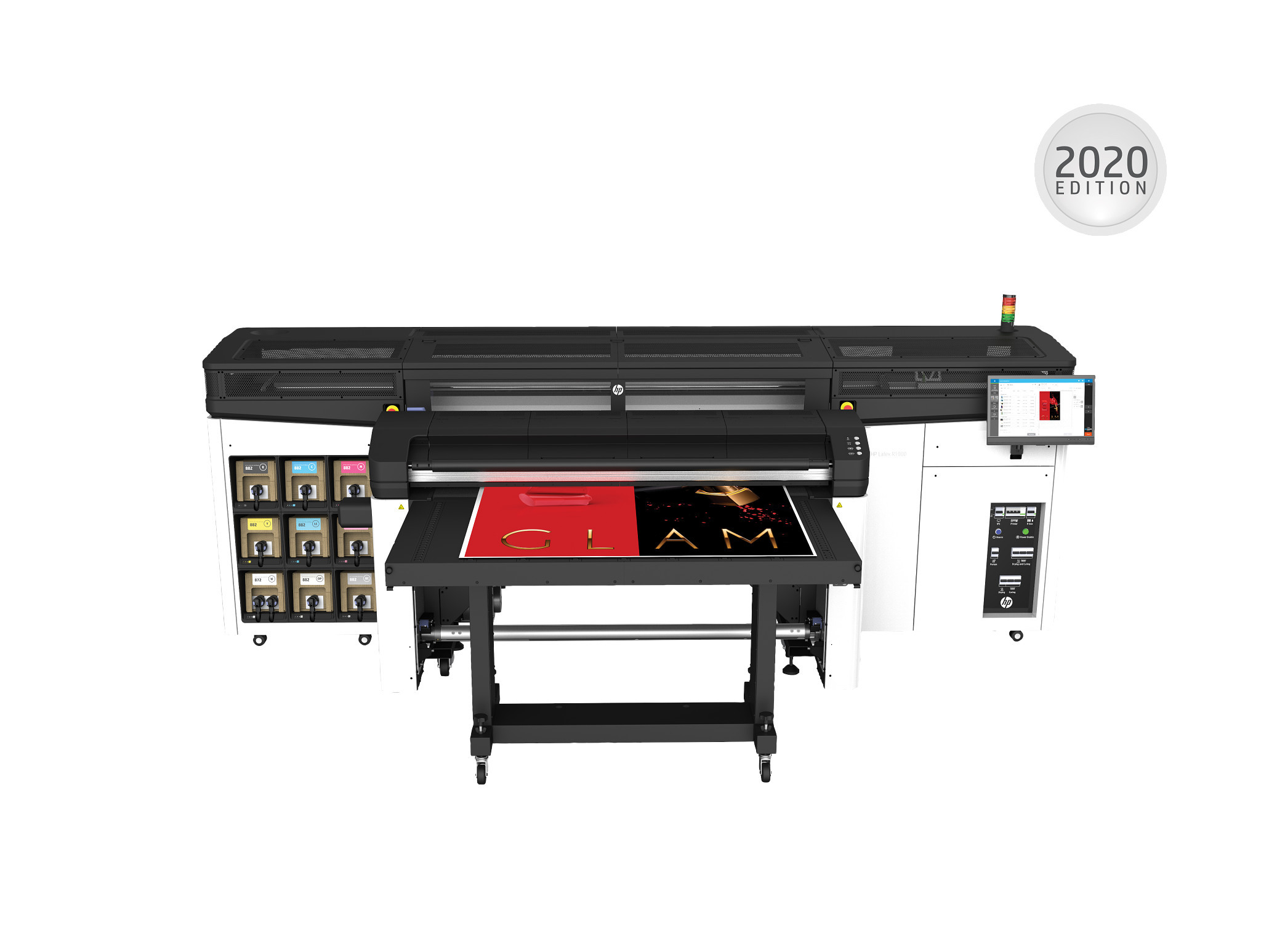 HP Latex R1000 Plus Printer with Tables and Ink
