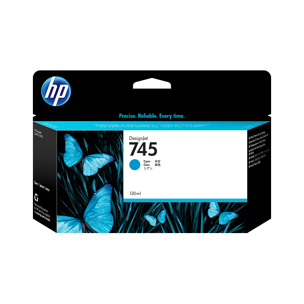 HP 745 WW 130-ml Cyan DesignJet Ink Cartridge