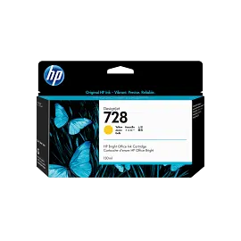 HP 728 130-ml Yellow DesignJet Ink Cartridge, F9J65A
