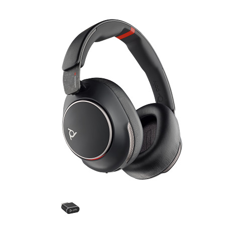 HP 8G7T7AA Poly Voyager Surround 85 UC USB-C headset + USB-C–USB-A-adapter + töltőállvány