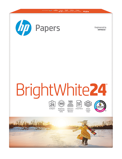 HP BrightWhite24(R) 24 lb 8.5 x 11 in. (216 x 279 mm) 500 sheets