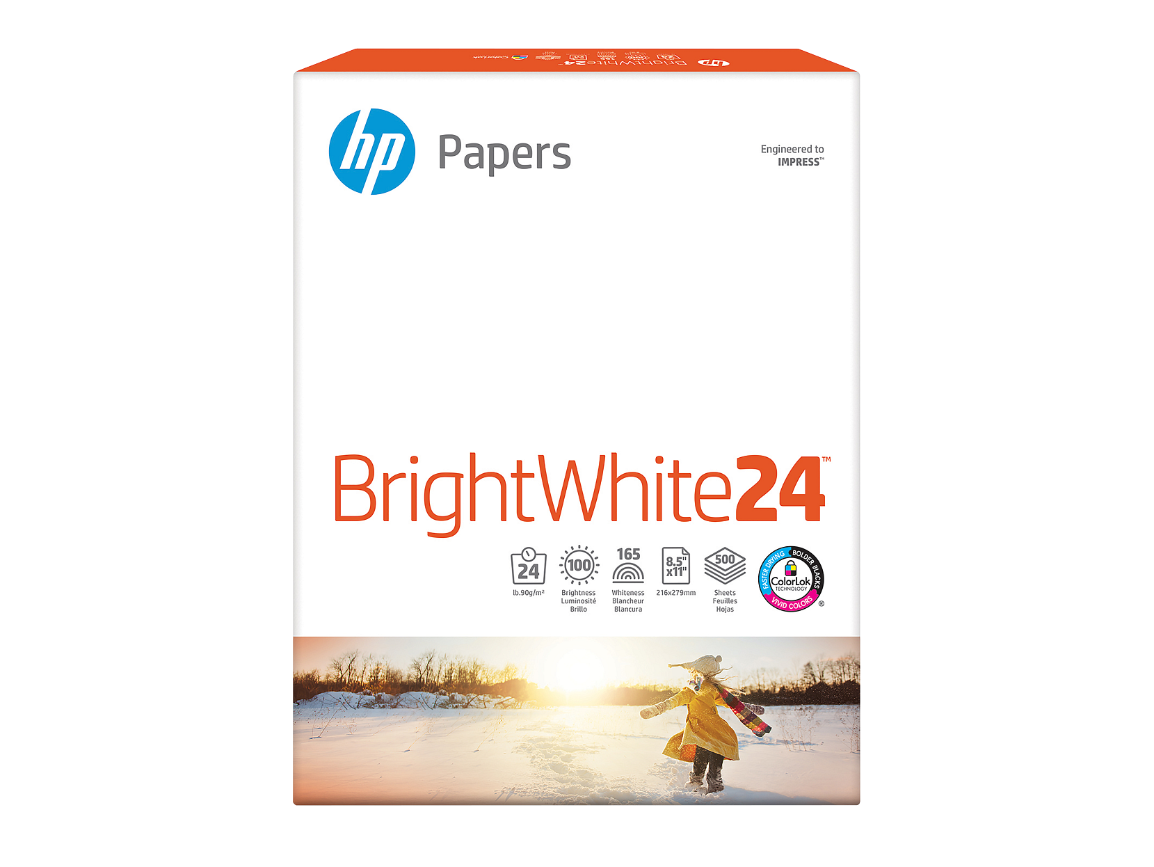 HP jasny biały papier atramentowy | 500 arkuszy | litera | 8,5 x 11 cali | HPB1124P - Zdjęcie 1 z 2