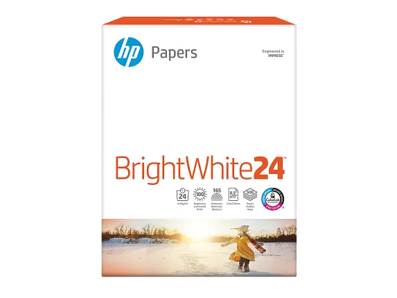 HP BrightWhite24(R), 24 lb, 8.5 x 11 in. (216 x 279 mm), 500 sheets, HPB1124P