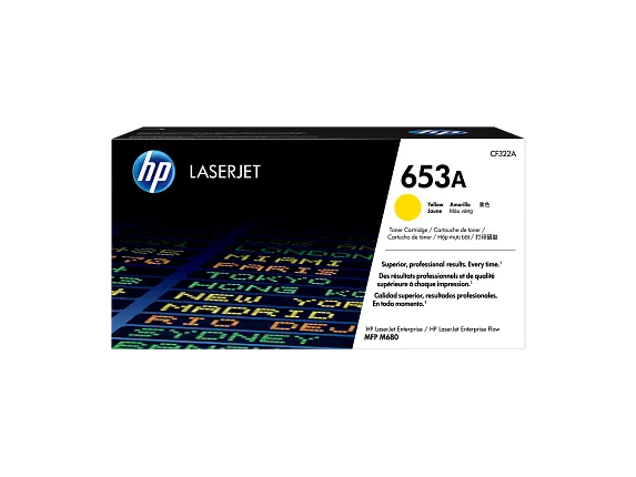 HP Laser Toner Cartridges and Kits, HP 653A Yellow Original LaserJet Toner Cartridge, CF322A
