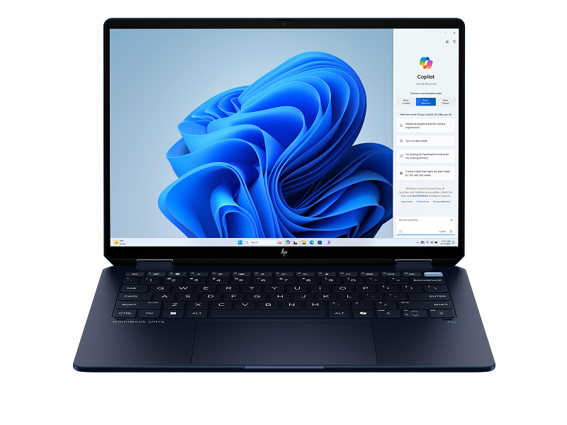 HP OmniBook Ultra Flip 14 inch 2-in-1 Laptop Next Gen AI PC 14-fh0000_Product_Atmospheric blue_Product Only_Center facing