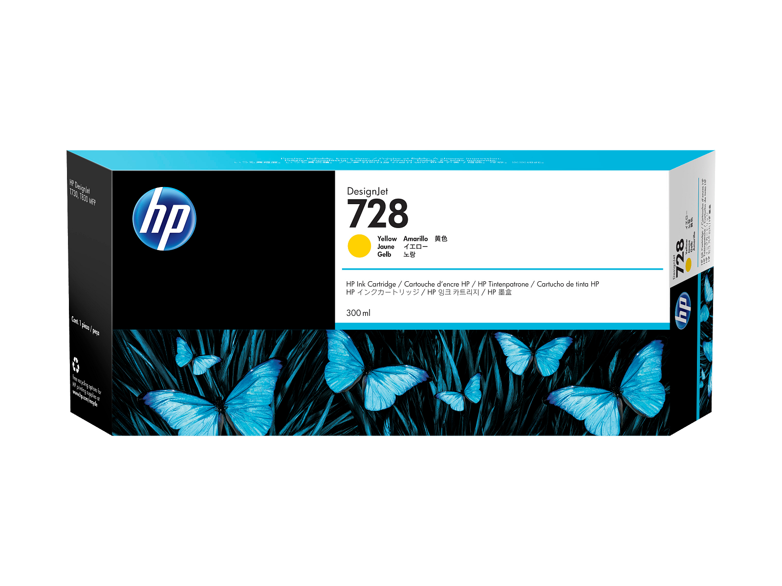 Tinta HP 728 F9K15A Yellow original de 300 ml para DesignJet T730 y T830