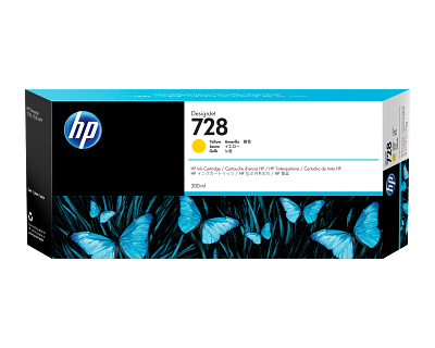 HP 728 300-ml Yellow DesignJet Ink Cartridge