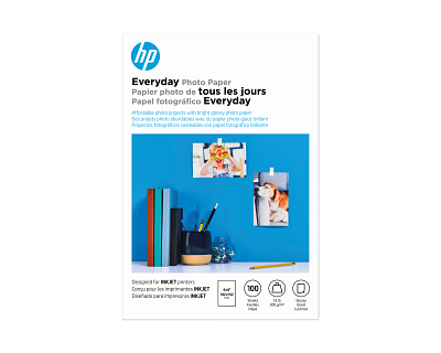 HP Everyday Photo Paper Glossy 52 lb 4 x 6 in. (101 x 152 mm) 100 sheets