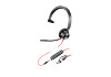 HP 8X218AA Poly Blackwire 3315 monaurális, Microsoft Teams-tanúsítvánnyal rendelkező USB-C headset + 3,5 mm-es csatlakozó + USB-C–USB-A-adapter