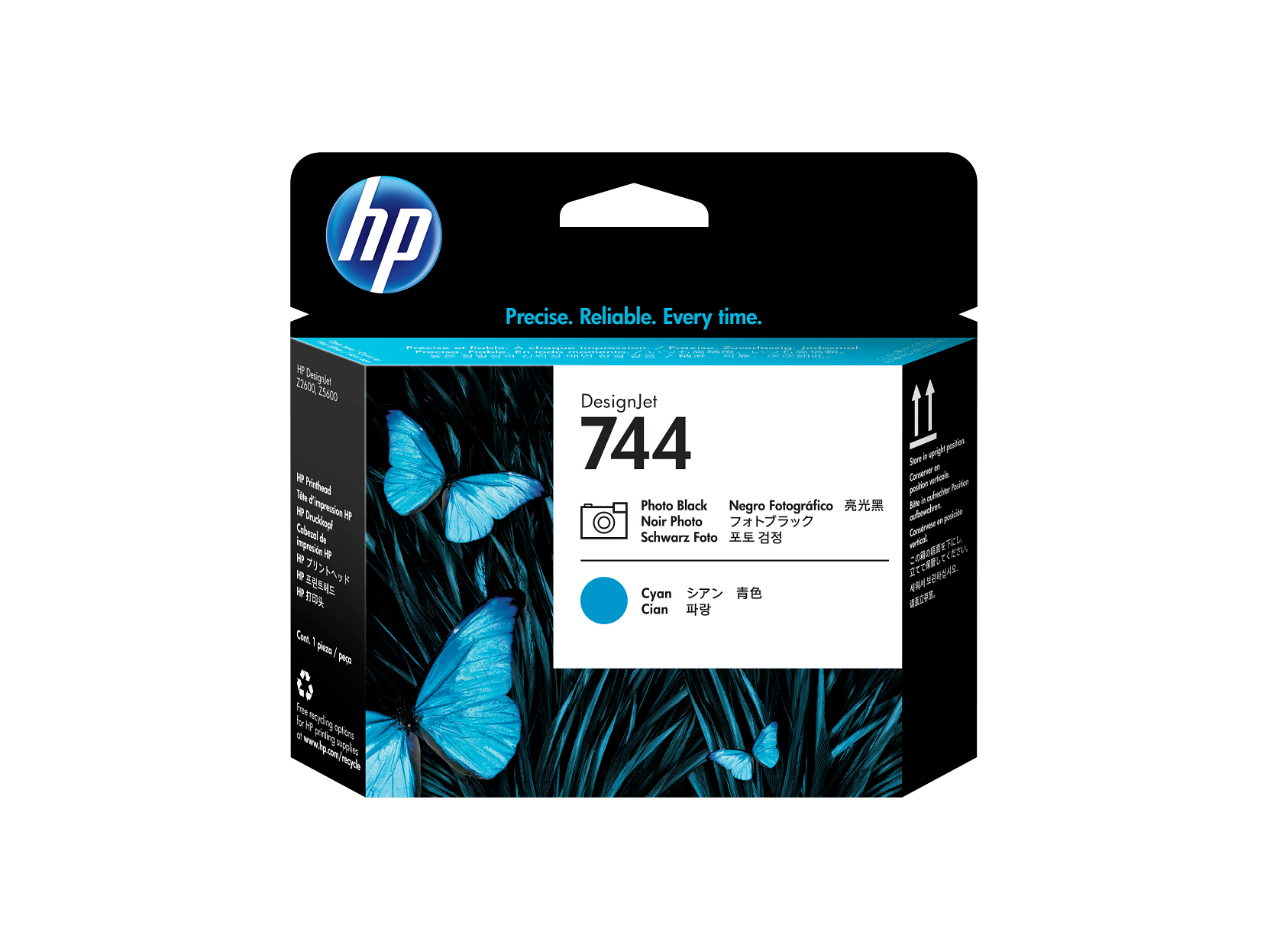 HP 744 Photo Black/Cyan DesignJet Druckkopf, F9J86A - Bild 1 von 2