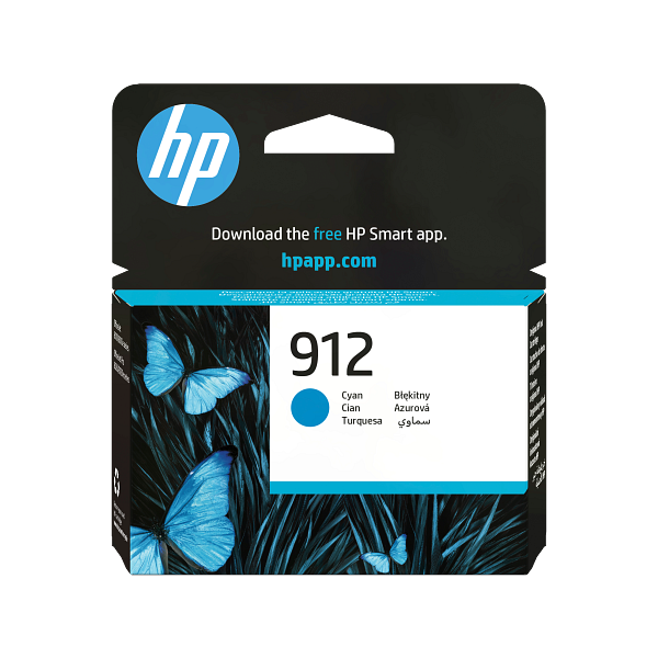 HP 912 Cyan Original Ink Cartridge, 3YL77-80014, 3YL77AE