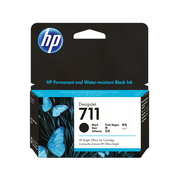 HP 711 38ml Black DesignJet Ink Cartridge WW