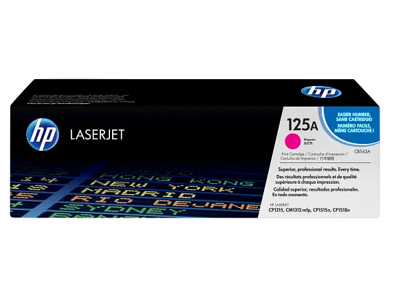 HP Laser Toner Cartridges and Kits, HP 125A Magenta Original LaserJet Toner Cartridge, CB543A