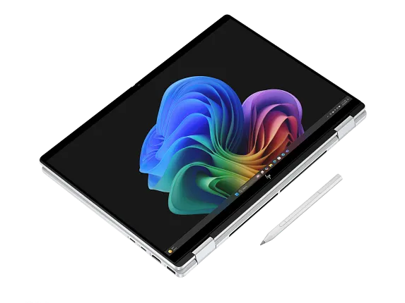 HP OmniBook X Flip 2-in-1 Laptop Next Gen AI 14-fm0047nr 14", Touch screen, Windows 11 Home, Intel® Core™ Ultra 7, 16GB RAM, 512GB SSD, 2K, Glacier silver