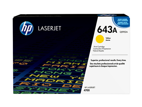 HP 643A Yellow Original LaserJet Toner Cartridge, Q5952A