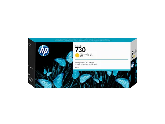 Ink Supplies, HP 730 300-ml Yellow DesignJet Ink Cartridge, P2V70A