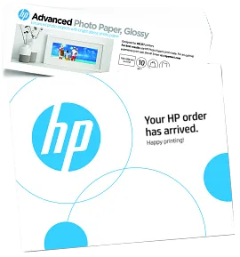 HP Advanced Photo Paper, Glossy, 65 lb, 4 x 12 in. (101 x 305 mm), 10 sheets 49V51A