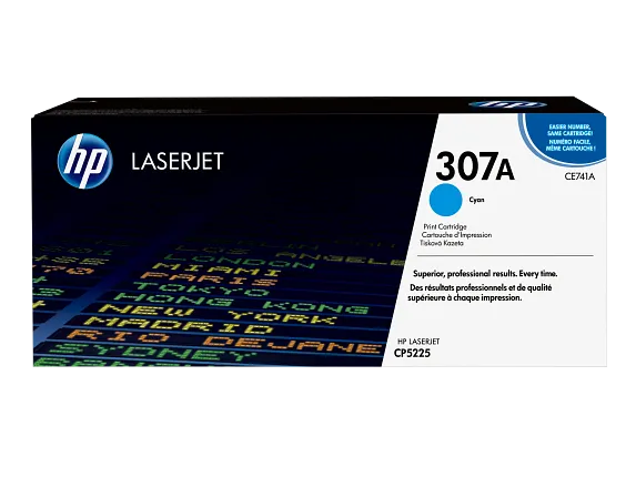 Series 1 of 8 HP Laser Toner Cartridges and Kits, HP 307A Cyan Original LaserJet Toner Cartridge, CE741A