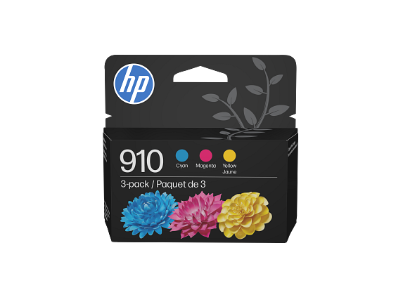 HP 910 3-pack Cyan/Magenta/Yellow Original Ink Cartridges, 3YN97AN#140