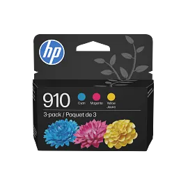 HP 910 3-pack Cyan/Magenta/Yellow Original Ink Cartridges, 3YN97AN#140