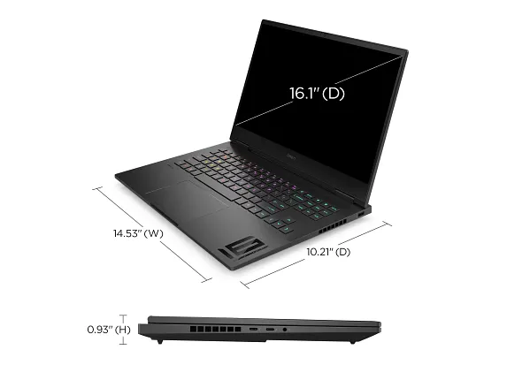 Series 11 of 14 HP Home Laptop PCs, OMEN Gaming Laptop 16, Windows 11 Home, 16.1", Intel® Core™ i7, 16GB RAM, 1TB SSD, NVIDIA® GeForce RTX™ 4060, QHD, Shadow black