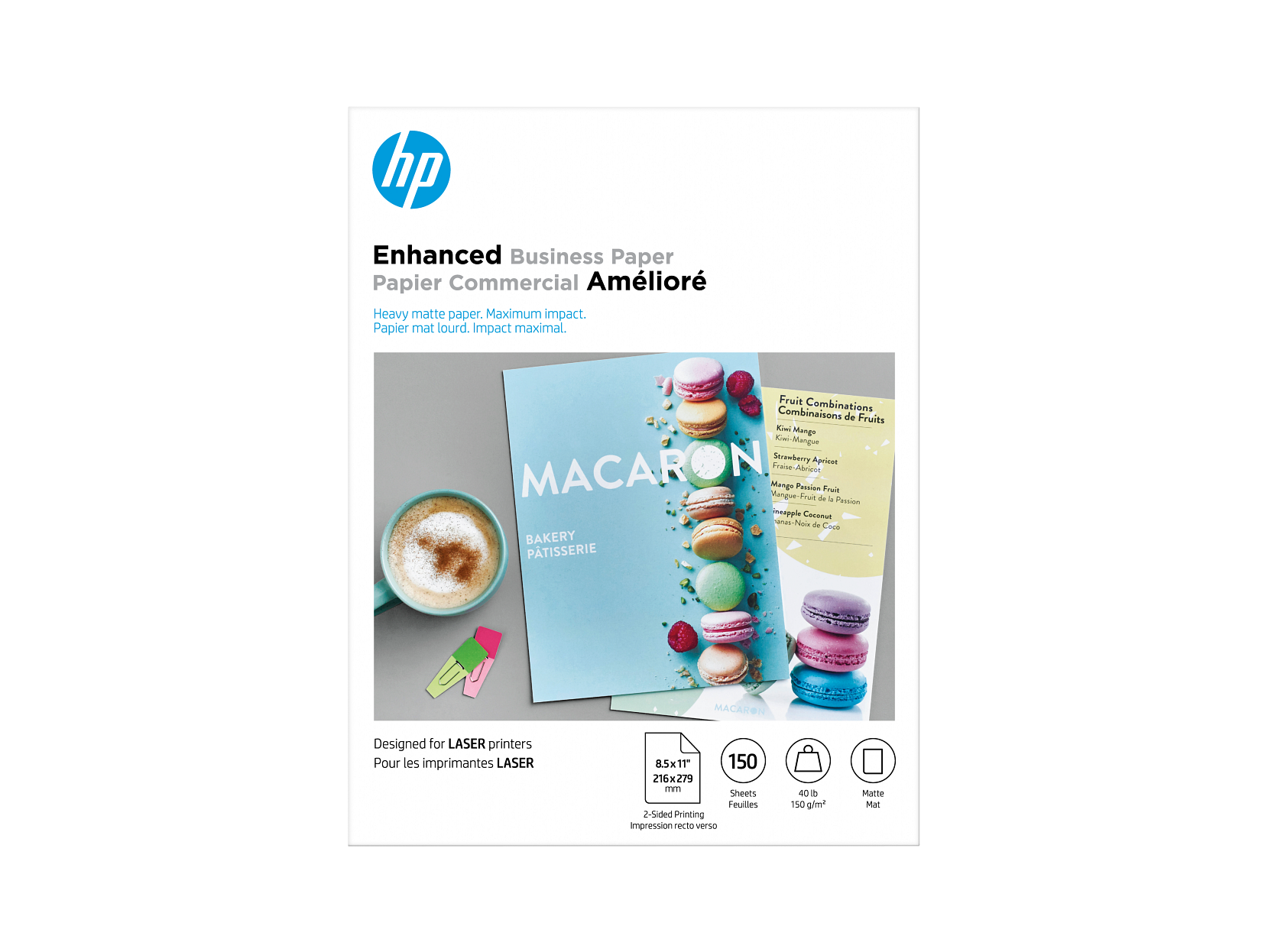 HP Enhanced Laser Matowy papier FSC 150 gsm-150 sht / litera / 8,5 x 11 cali - Zdjęcie 1 z 8