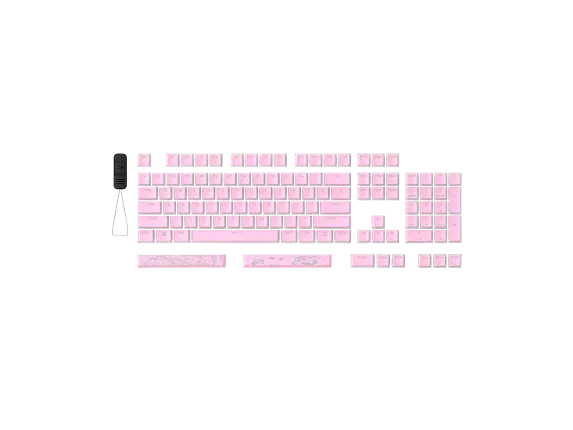 HyperX Keyboard Accessories, HyperX Pudding Keycaps 2 - Full Key Set - PBT - Pink (US Layout)