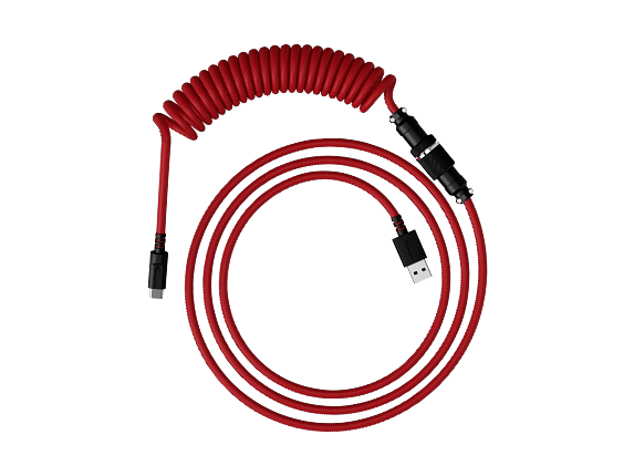 Photos - Cable (video, audio, USB) HyperX USB-C Coiled Cable Red-Black 6J677AA