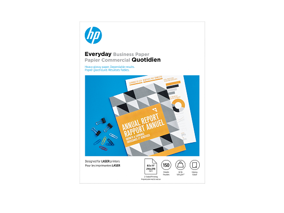 HP Everyday Business Paper, Glossy, 32 lb, 8.5 x 11 in. (216 x 279 mm), 150 sheets 4WN08A - Center