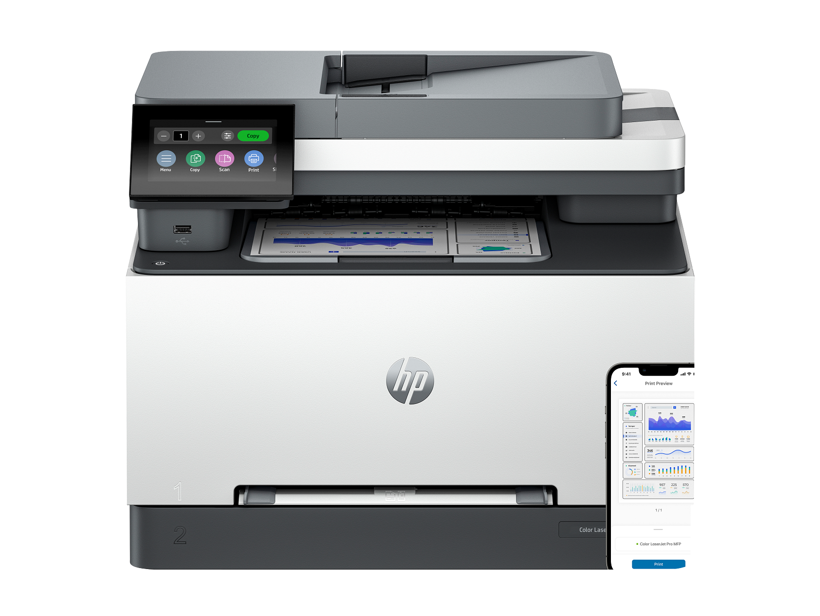 HP Color LaserJet Pro MFP 3301fdw Laser Printer, Color Mobile Print, Copy, Scan,