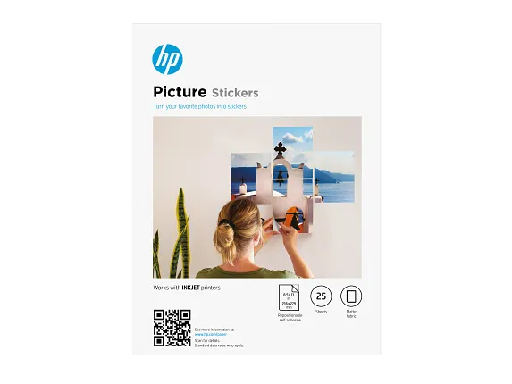 Series 1 of 4 HP Photo Papers, HP Picture Stickers 8.5 x 11 in. (216 x 279 mm) 25 sheets