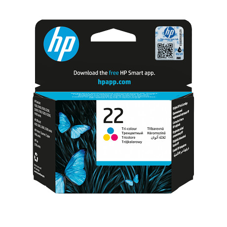 HP 22 C9352AE háromszínű tintapatron eredeti C9352AE Deskjet 3910 3915 3920 3930 3940 D1360 D1460 D1560 D2330 D2360 D2460 F370 F380 F2180 F2280 F4180 és PSC 1402 1410 1415 1417 valamint Officejet 4315 4355 5610 j3680 (5ml/140 old.)