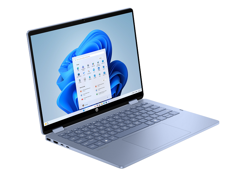 25C1 OmniBook 5 Flip 14 Sky Blue T IR Cam nonSD nonFPR Win 11 Core Set FrontRight WhiteBG