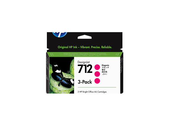 712 (3ED78A) DesignJet T210, T230, T250, T650 Series Magenta Original Ink Cartridge 3-Pack