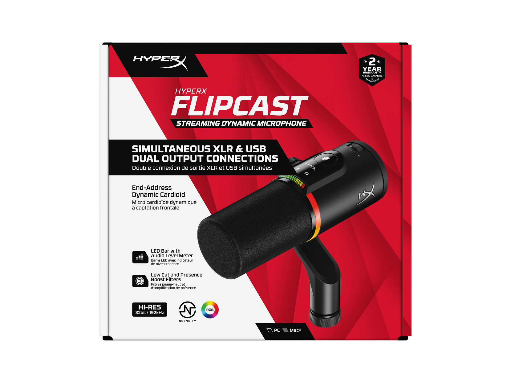 HyperX FlipCast - USB/XLR Dynamisches Mikrofon (Schwarz) - Bild 1 von 10