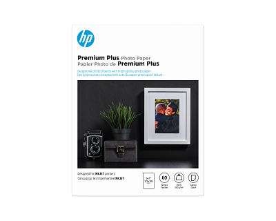 HP Premium Plus Photo Paper Glossy 80 lb 5 x 7 in. (127 x 178 mm) 60 sheets