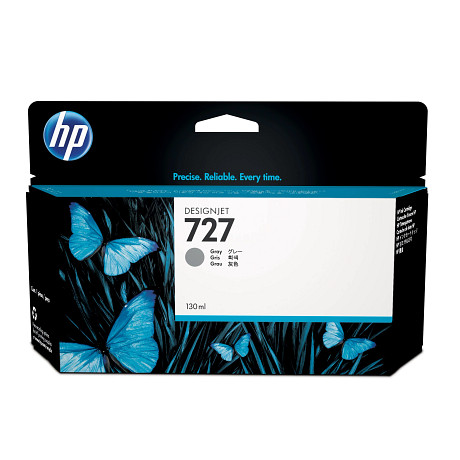 HP 727 szürke tintapatron eredeti B3P24A T920 T930 T1500 T1530 T2500 T2530 130 ml