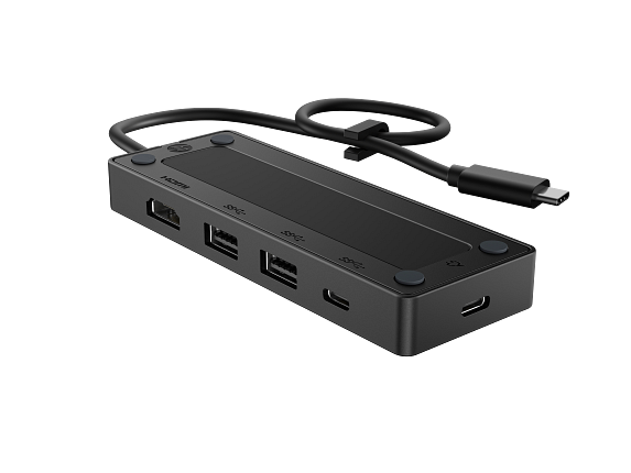 HP 14 inch Laptop 14-hc0037nr + HP USB-C Travel Hub G3 for business Bundle - Right