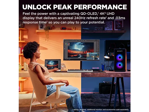 Series 13 of 13 HP Home Monitors, OMEN Transcend 31.5 inch UHD 240Hz OLED Gaming Monitor  - OMEN Transcend 32